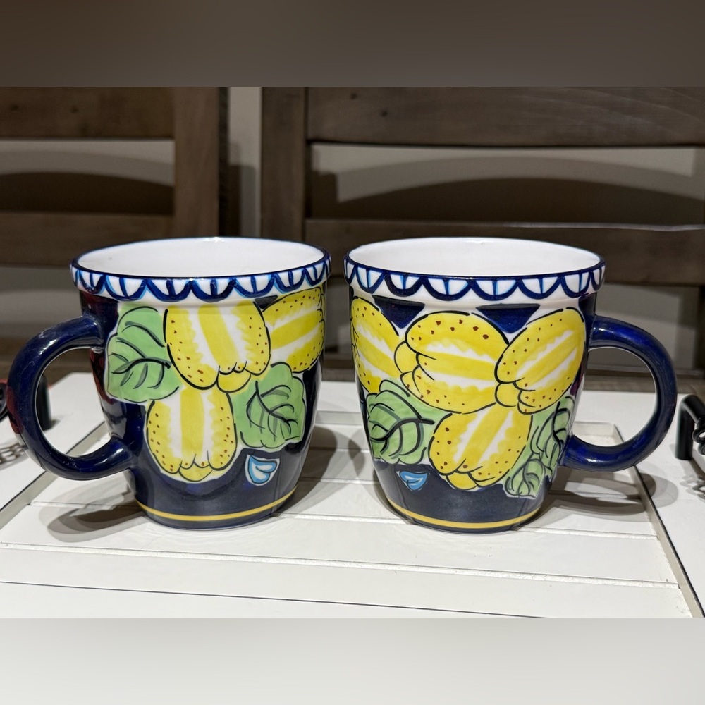 Starbucks 2001 Barista yellow lemons mugs (Set of 2)